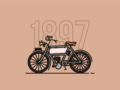 Motocyclette classic design flat design icon illustrator lineart linework motorbike motorcycles vector
