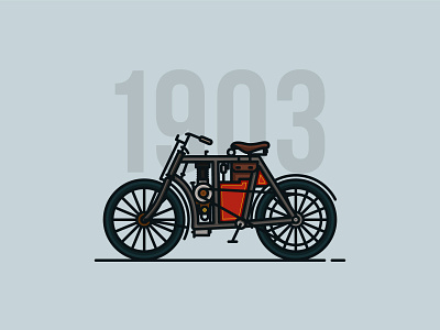Laurin & Klement classic design flat design icon illustrator lineart linework motorbike motorcycles vector