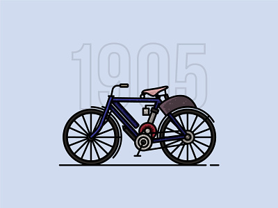 Indian 1905 "camel-back" classic design flat design icon illustrator lineart linework motorbike motorcycles vector