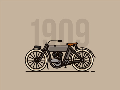 Harley-Davidson 5-D classic design flat design icon illustrator lineart linework motorbike motorcycles vector