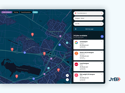 Location based job search concept ui ux