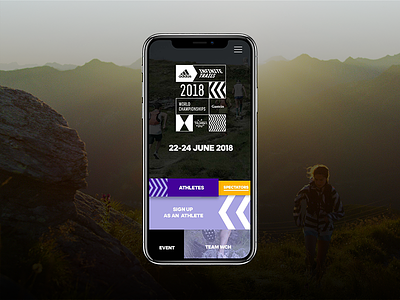 Adidas Infinite Trails Worldchampionship design mobile mobile first screen ux