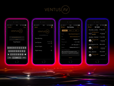 Ventus AV (UK) iOS app UI