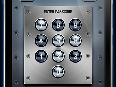 Enter passcode app ios ipad iphone keyboard passcode steel ui