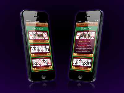Poker Hands app UI ios ipad iphone retina ui