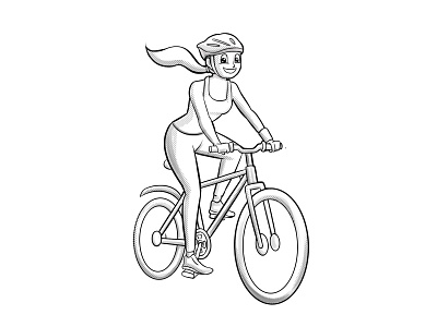 Bike Ride bike bike ride cartoon character happy illustration mascot sketch vector