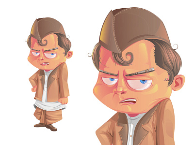 Angry Indian Boy Vector Illustration