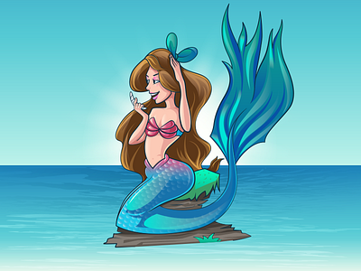 Mermaid Illustration Design character concept cool style cretive illustration illustration mermaid sketch starup vector