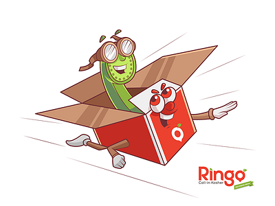 Character design - Ringo box character mascot phone ring ringo shopping
