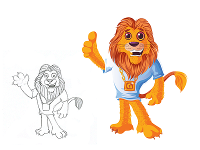 Lion - Character design for Google app development team. app developement appdev cartoon character design google illustration lion mascot strength strong