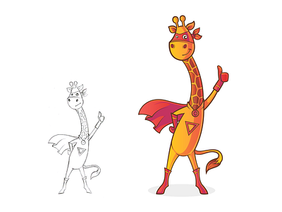 Step-up Tools - Giraffe Mascot Design arrow cartoon giraffe growth illustration large seo step step up tall up web development