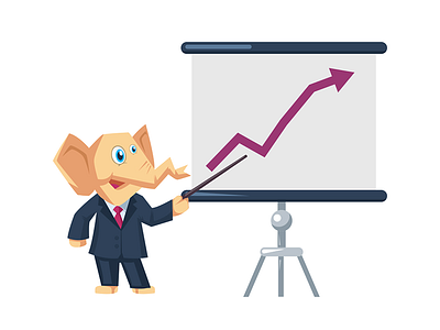 Elephant Analytics analytics big cartoon character corporate elephant marketing mascot presentation sales