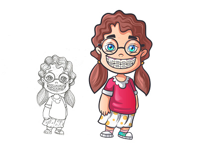 Happy Little girl Illustration for podcast