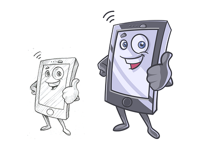 Cartoon Phone Mascot cartoon character creative illustration innovative mascot phone startup