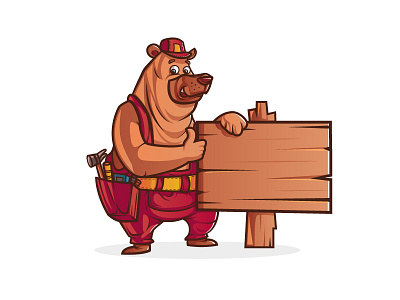 Bear Mascot for Construction company bear cartoon construction funny mascot toolkit tools worker