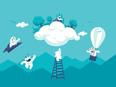 Get your Head in the Clouds - Website illustration blue business clouds colorful flat growth illustration innovate innovation minimal modern startup