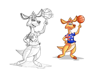 Kangaroo Mascot design australia brand cartoon colorful cute happy kangatoo kids mascot party tournmament vector