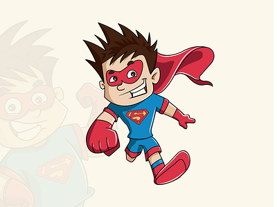 Super Kid character deisgn cartoon energy hero illustration kids mascot superhero superkid