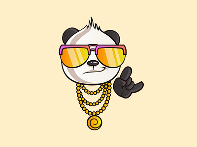 Gao - Panda cartoon cool cute gangster hike illustrations line panda stickers vector