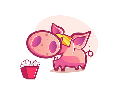 Pigie animal cool cute emoji funny pig pigie popcorn sticker