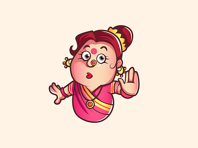 Talk to my Hand! aunty character colorful girl india indian lady sari traditional village