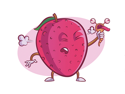 Strawberry fight! cartoon cute fruit insect pink secret life of fruits strawberry worm