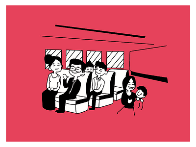 Bus Scene Illustration