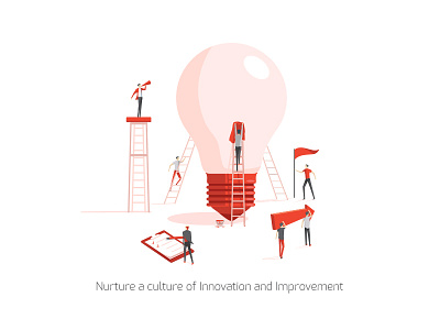 Innovation Illustration bulb culture flat innovation landing page line illustration onboarding vector