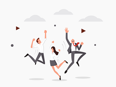 Employee Engagement Illustration business celebration corporate designers employee flat illustration happy hr illustration teamwork vector victory