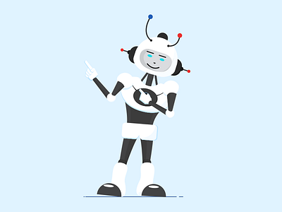 Flat Vector Robot Illustration