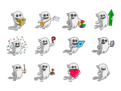 Ghost Stickers for telegram bitcoin coin emoji ghost line stickers telegram vector