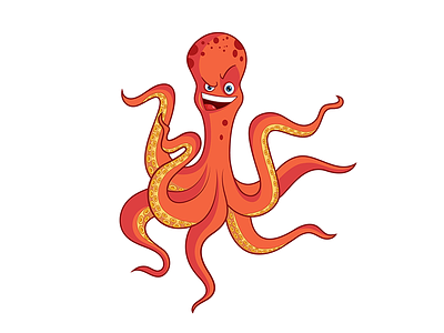 Octopus Character design concept for print shop cartoon character illustration mascot ocean octo octopus sea vector