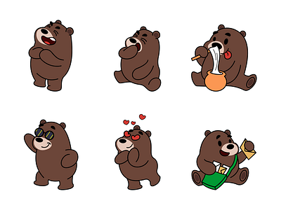 Cute Teddy Stickers cartoon cute emoji line line stickers simple sticker.market stickers teddy