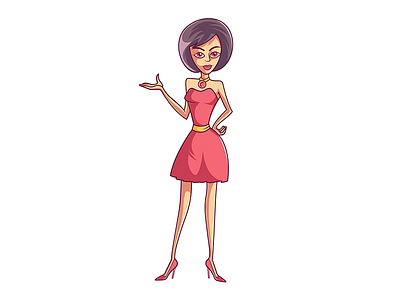 Sexy lady vector illustration cartoon character flat girl illustration lady landing page minimal modern simple vector