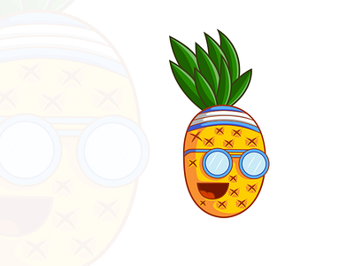 Summers Cool - Pineapple cartoon charatcer beach cartoon chilling enjoy. fun pineapple summer summers sun vector