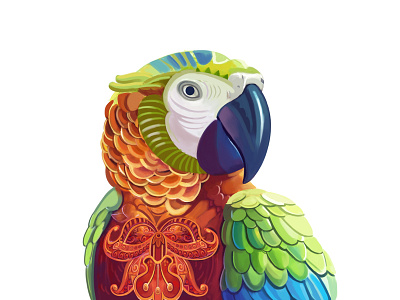 Macaw Illustration bird cartoon character colorful cute happy illustration mascaw mascot nature sweet vector