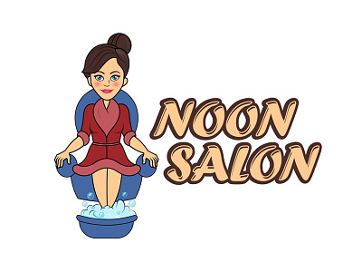 Noon Salon Logo Character