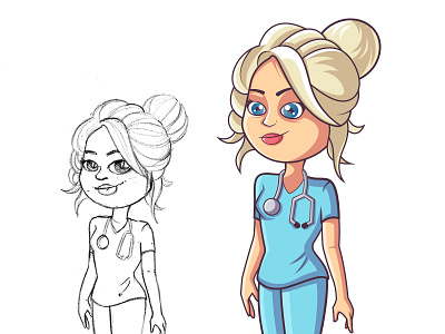 Nurse Mascot Design avatar cartoon character cool cute doctor emoji face happy illustration kids mascot people vector