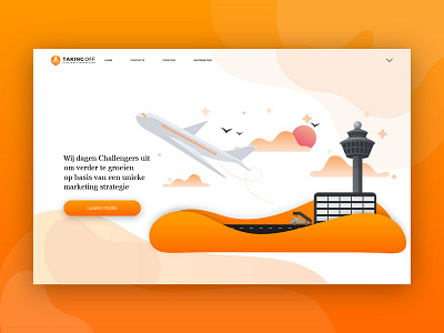 Website Illustration for Taking Off aeroplane flat illustration landing page illustration takeoff ui vector website illustration