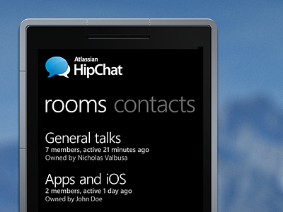 HipChat for Windows Phone app chat hipchat windows phone wp wp7.5 wp8