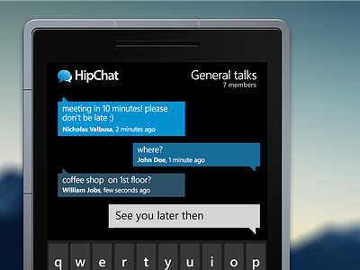 HipChat for Windows Phone (Room view) app chat hipchat phone windows windows phone wp wp7.5 wp8