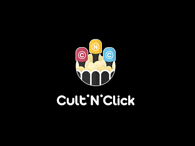 Cult'N'Click chanel cinema concept critics design film illustrator logo movie popcorn
