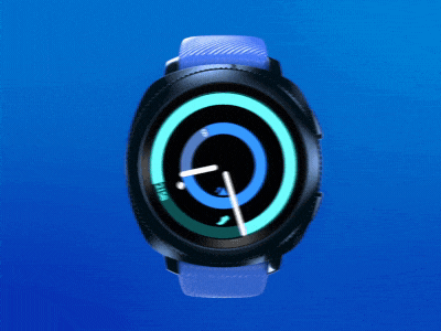 Gear Sport 3d animation render smart watch
