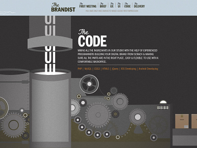 Brandist homepage - the code section branding design identity illustration design typography ui ux ux design vector