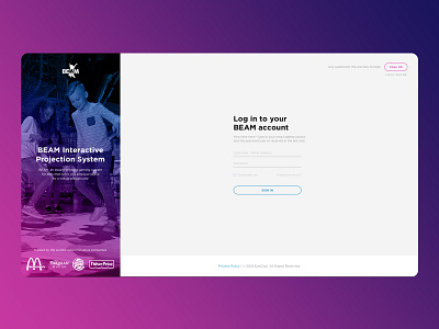 Login page - BEAM