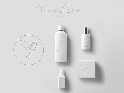 Revital Skin logo design elegant natural skincare sleek