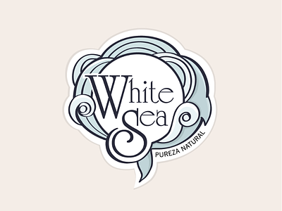 WhiteSea logo concept circle healthy logo natural round salt sea waves