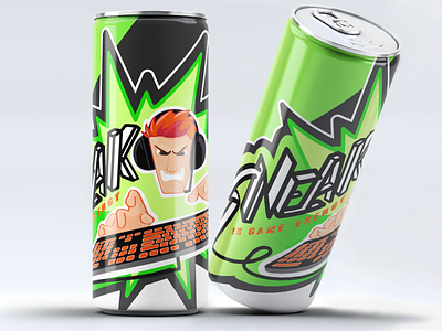 Energy Drink For Gamers black drink energy fire gamer green