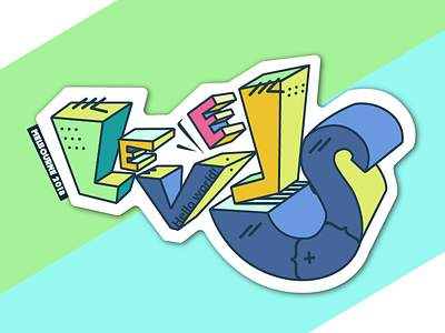 Levels logo design colorful logo playful sticker