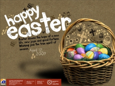 Happy Easter Day aesthetic design easter event flyer poster